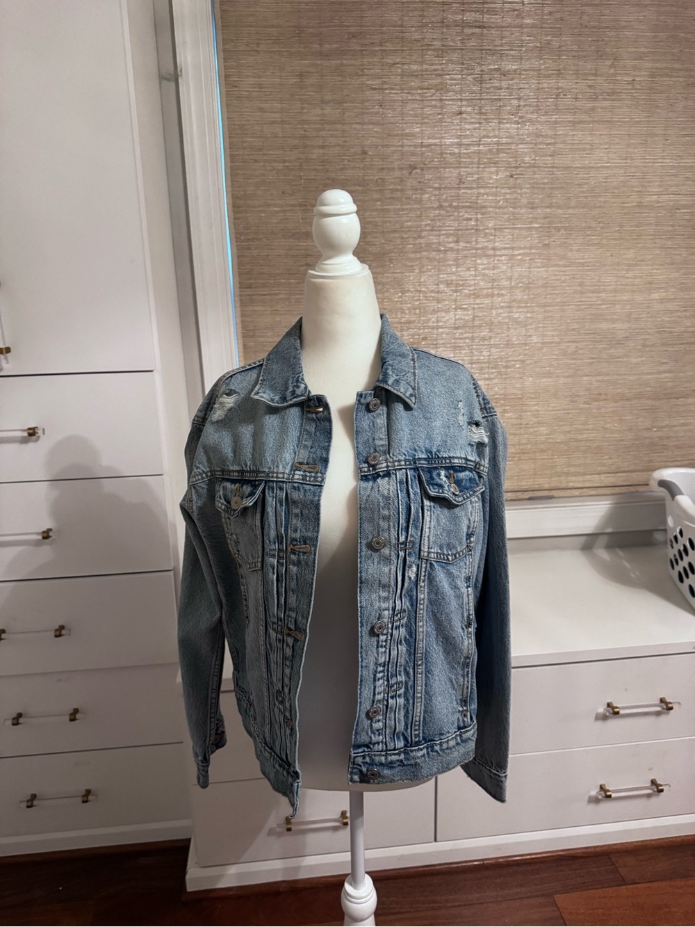 Old Navy Light Blue Distressed Denim Jacket